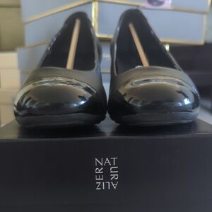 Nordstrom Black Heels with Shiny Patent Leather and Closed Toe Design